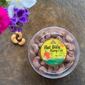 hạt điều rang củi hộp tròn 250g
