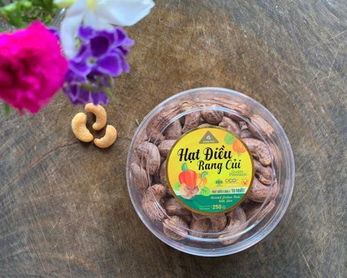 hạt điều rang củi hộp tròn 250g