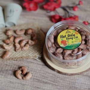 hạt điều rang củi hộp tròn 250g