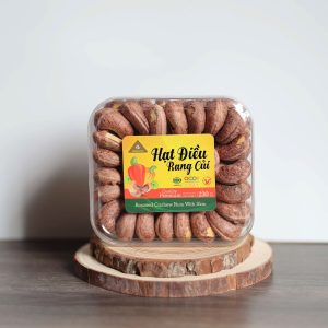 Hạt điều rang củi xếp hoa hộp vuông 230g