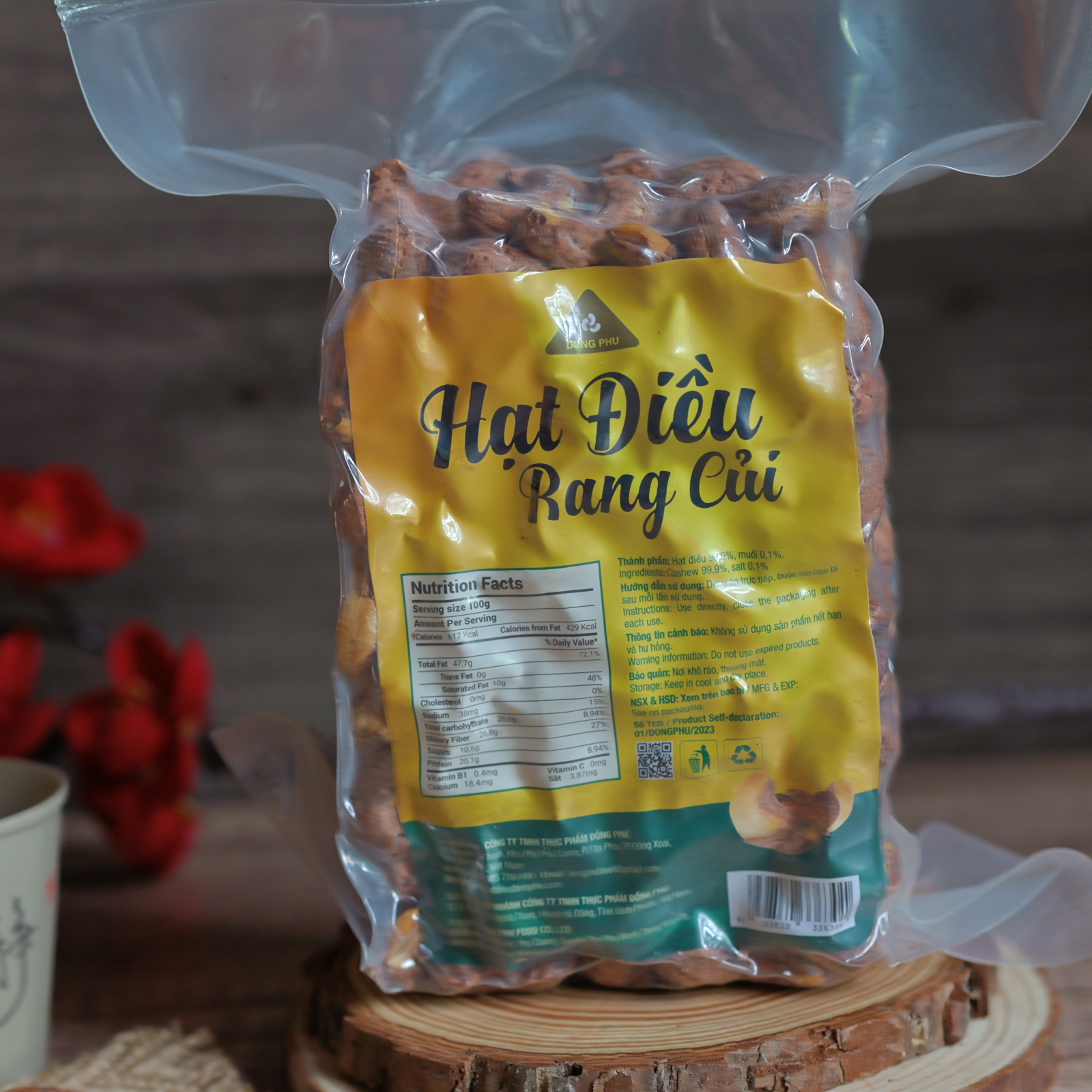 hạt điều rang củi túi hút chân không 500g hạt điều rang củi túi hút chân không 500g