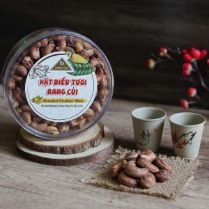 hạt điều rang củi hộp tròn 500g