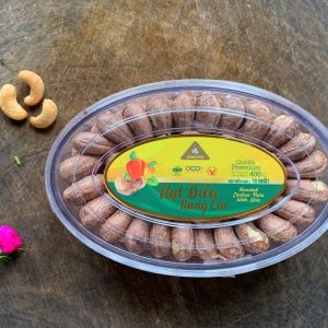 hạt điều xếp hoa hộp elip 400g