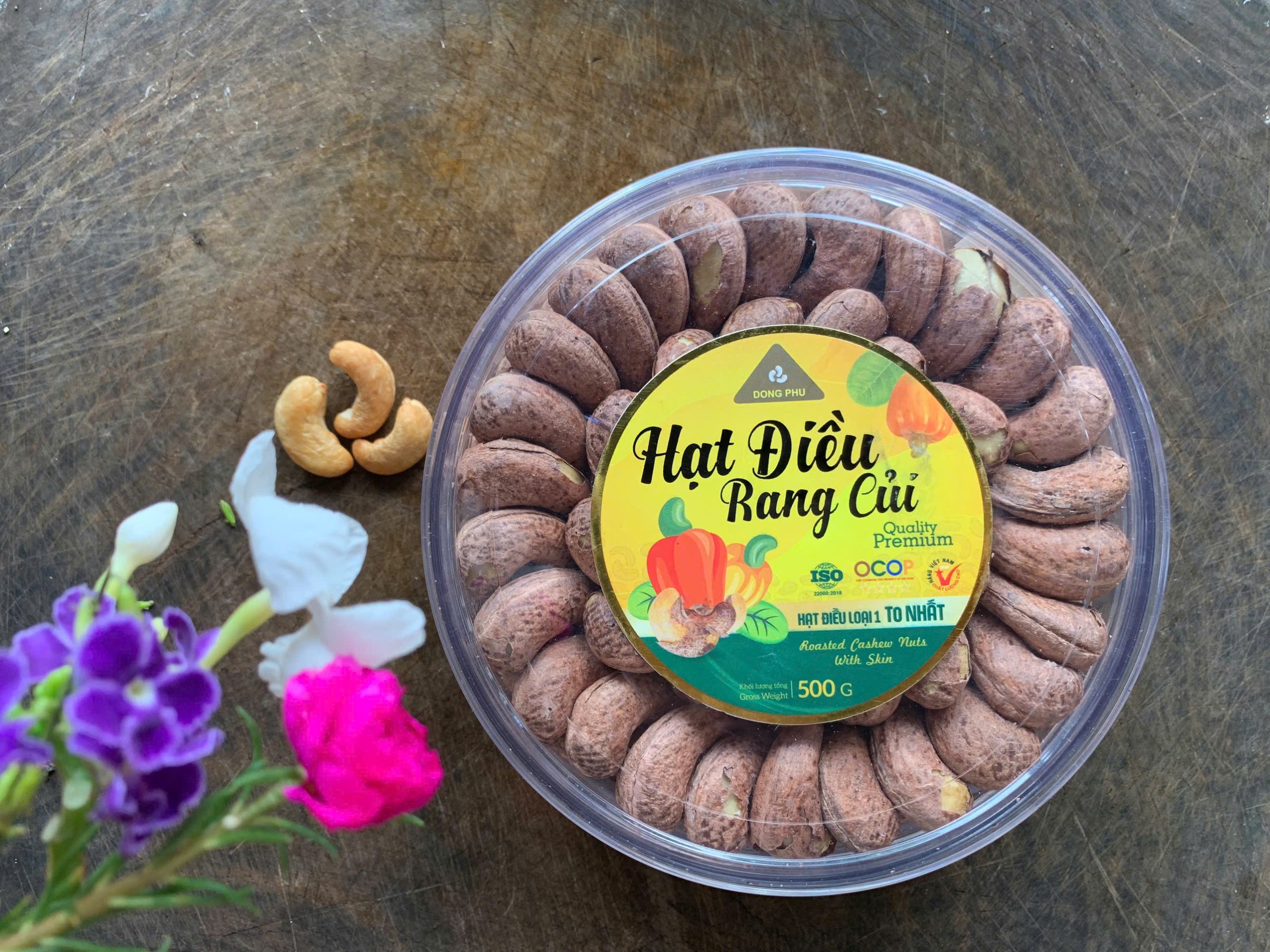 hạt điều xếp hoa 500g hạt điều xếp hoa 500g